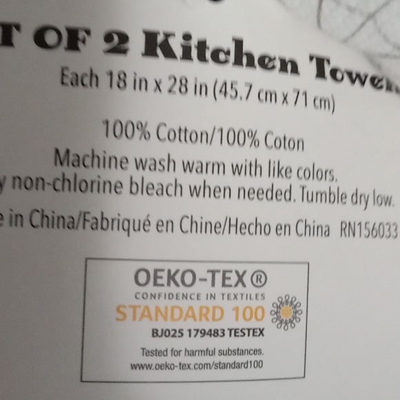 Bliss Studio Halloween Kitchen Towels - White and Gray Set Of 2 - Picture 4 of 4